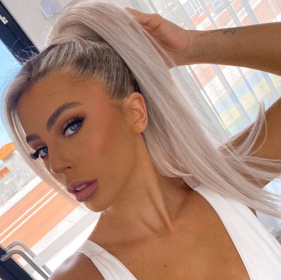 Premium Platinum Blonde Ponytail Human Hair Extensions