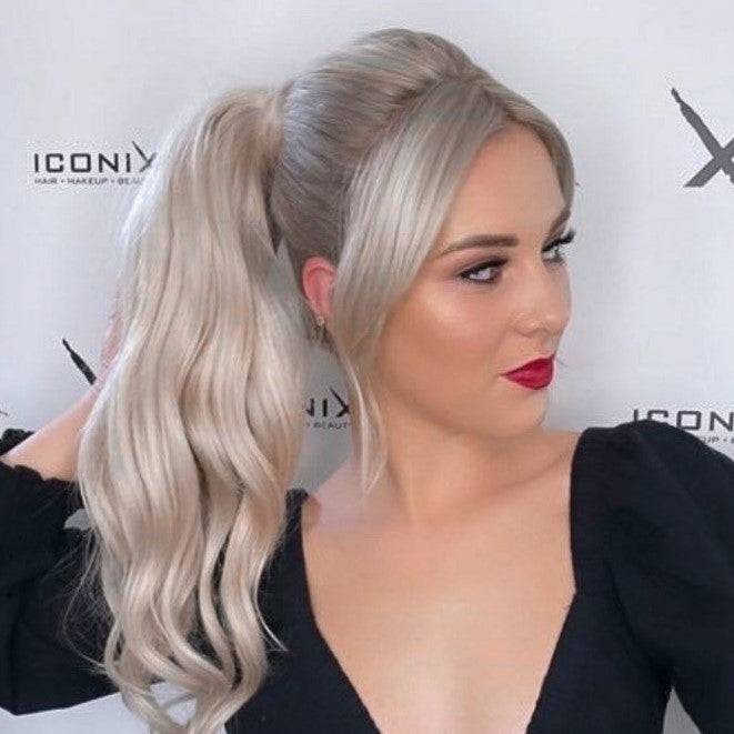 Premium Platinum Blonde Ponytail Human Hair Extensions