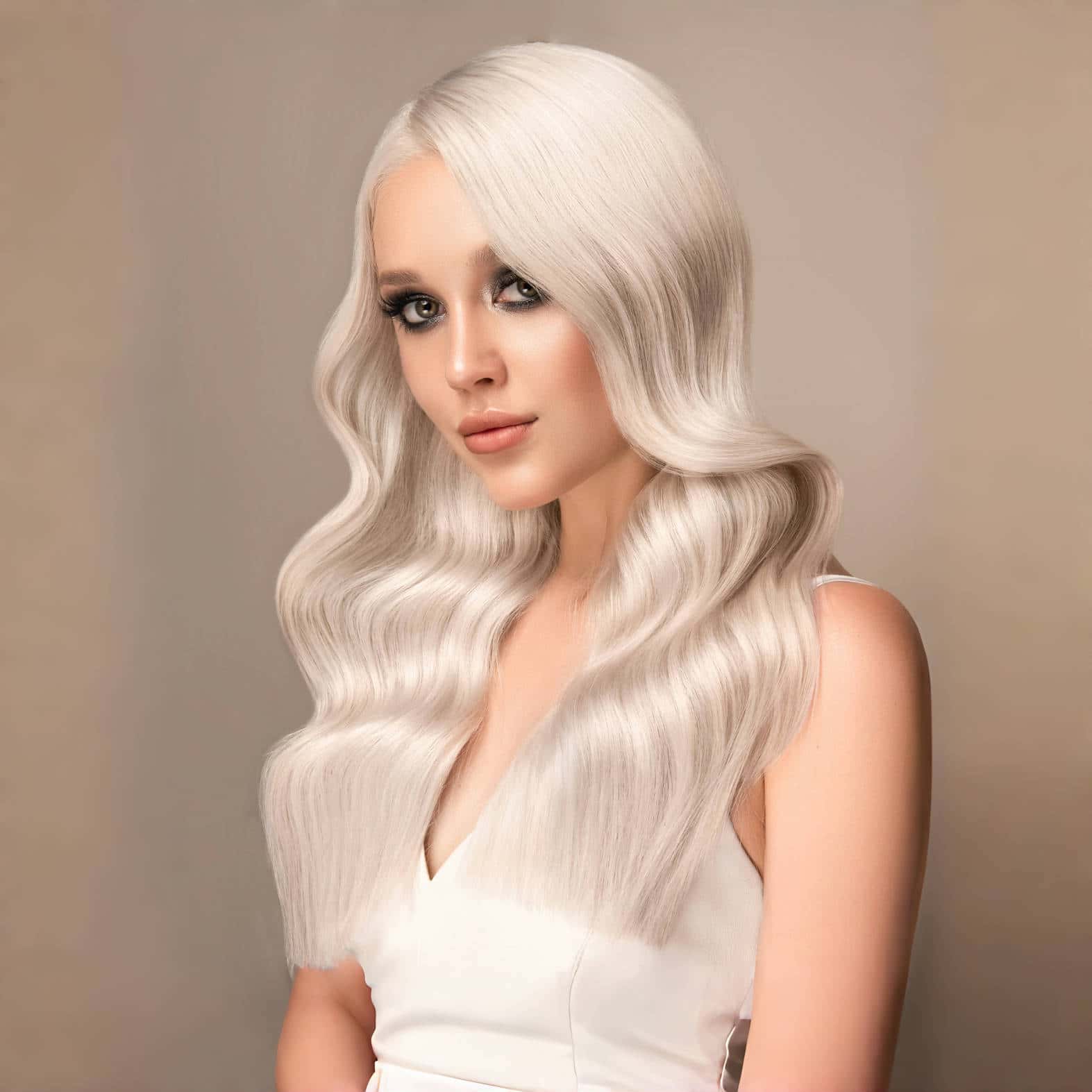 Premium Platinum Blonde Clip In Human Hair Extensions