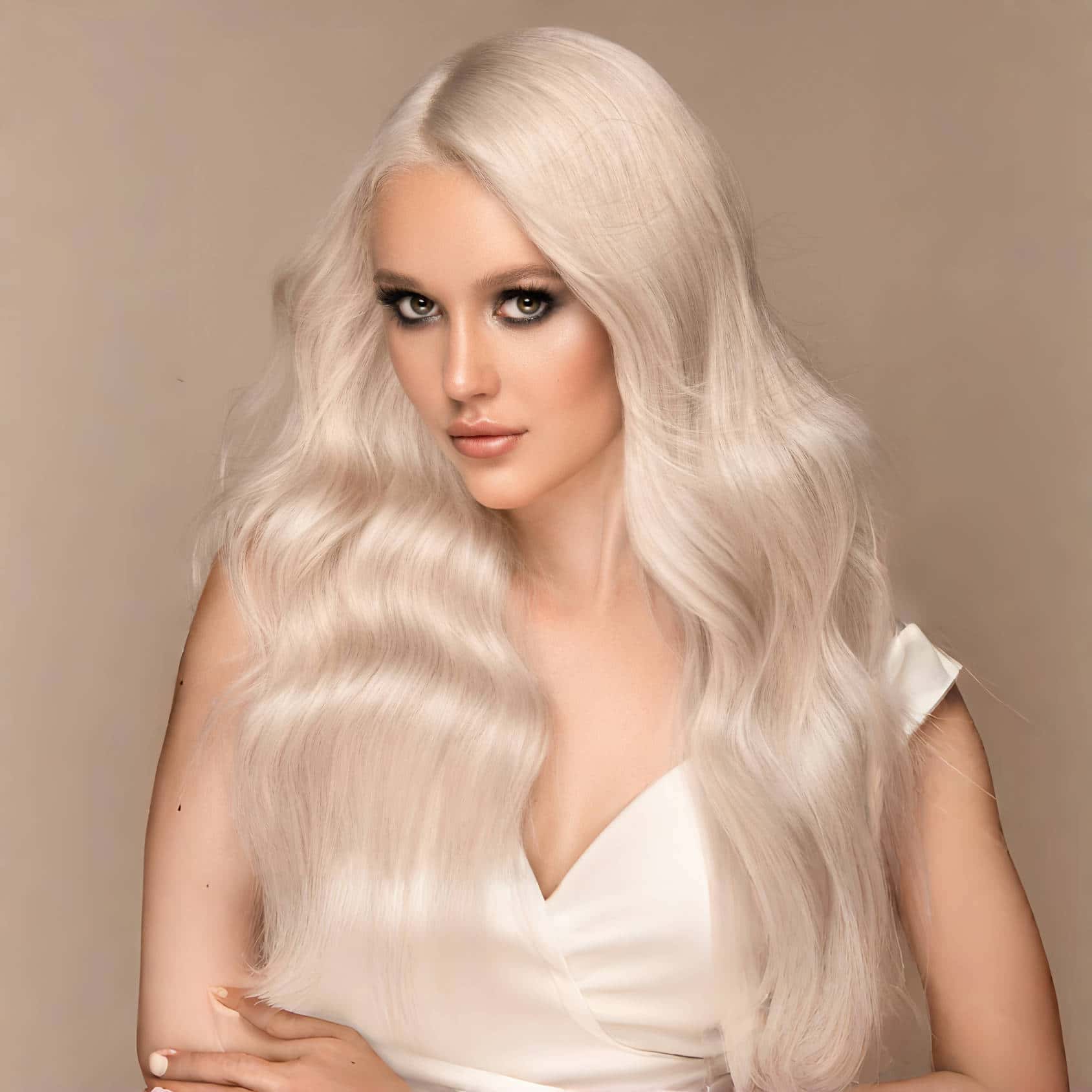 Premium Platinum Blonde Clip In Human Hair Extensions