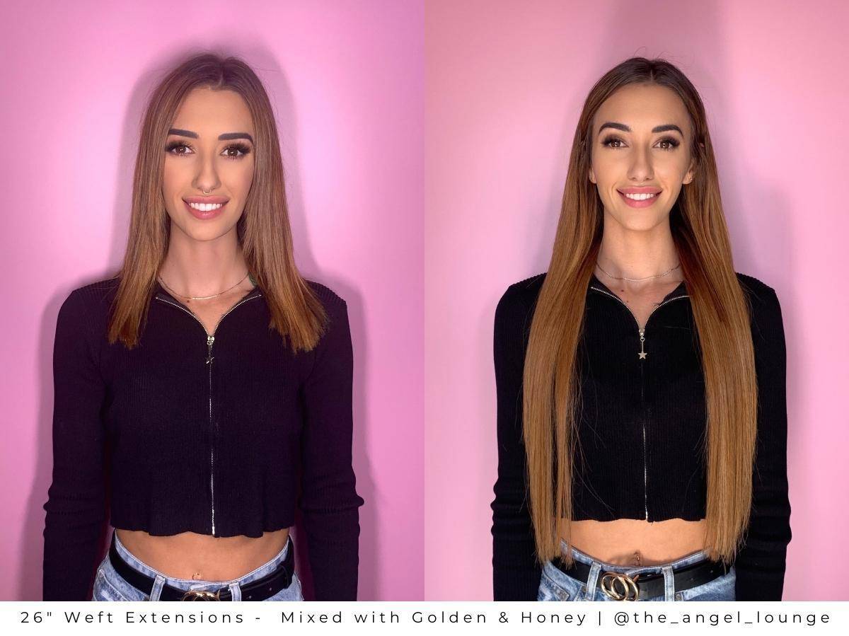 Golden Brown Weft Hair Extensions - Kiki Hair Extensions