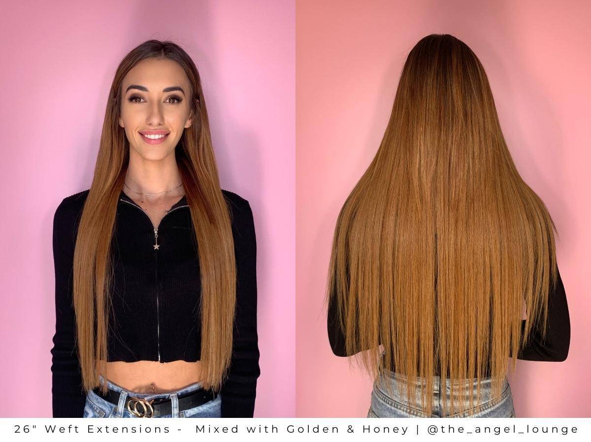 Golden Brown Weft Hair Extensions - Kiki Hair Extensions