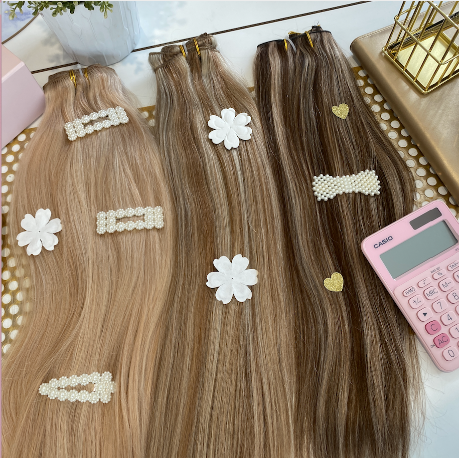 Caramel Swirl Weft Hair Extensions - Kiki Hair Extensions