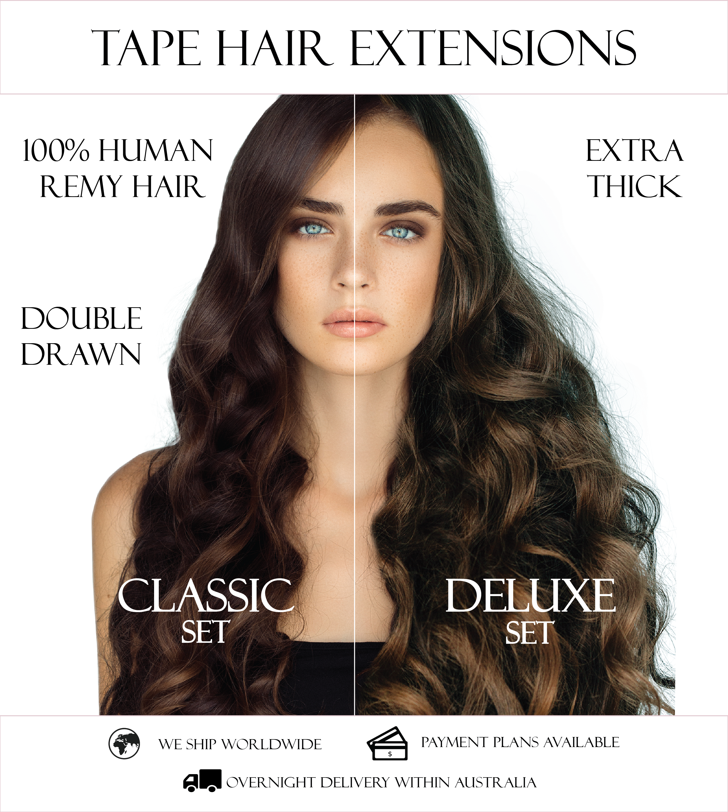 20 inch tape in hair extensions for added length and volume