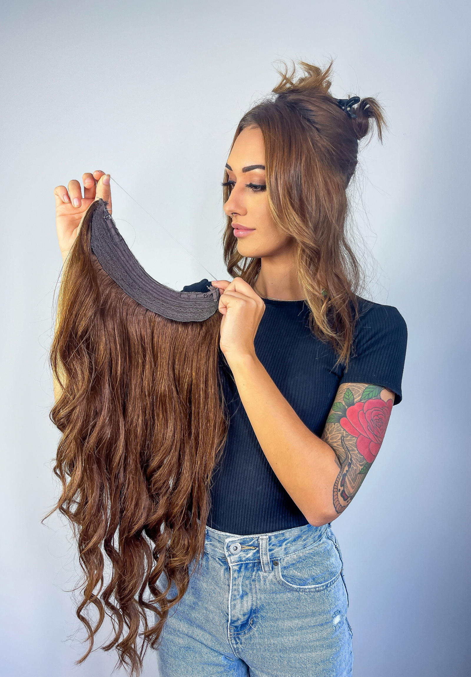 Bronze Brown Halo Hair Extensions - Kiki Hair Extensions