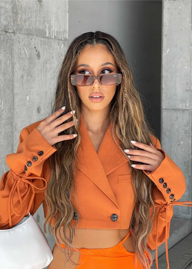 Highlighted Human Hair Extensions - Bronze Bliss Halo Hair Extensions - Kiki Hair Extensions