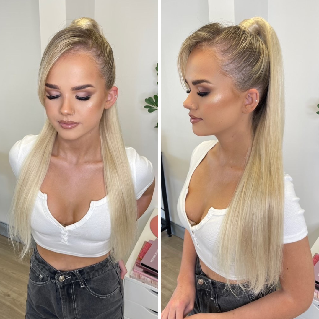 Premium Vanilla Blonde Ponytail Human Hair Extensions