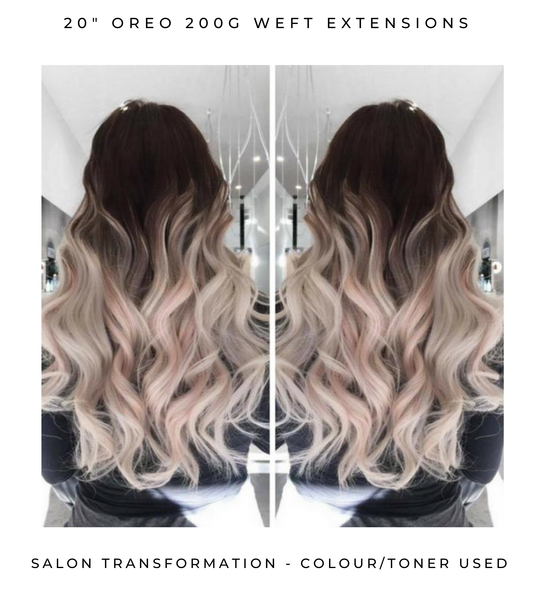 Oreo Balayage Halo Hair Extensions - Kiki Hair Extensions