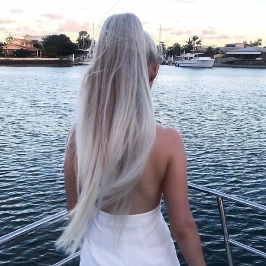 Grey Storm Ponytail Hair Extensions - Kiki Hair Extensions