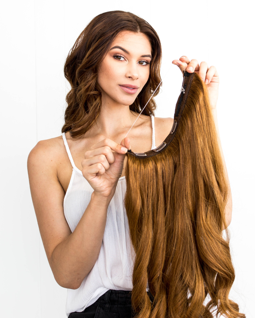 Golden Brown Halo Hair Extensions - Kiki Hair Extensions