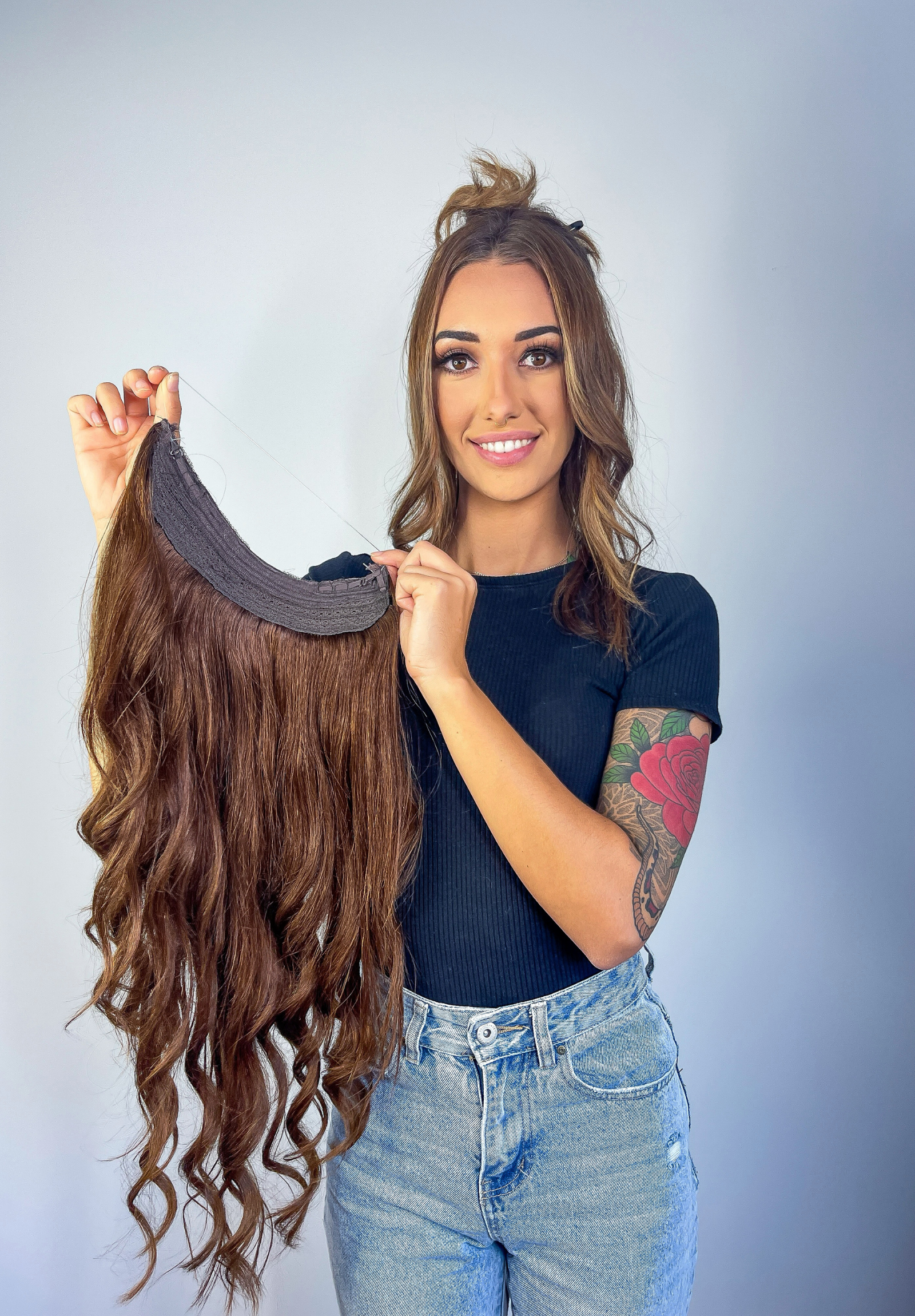 Bronze Brown Halo Hair Extensions - Kiki Hair Extensions